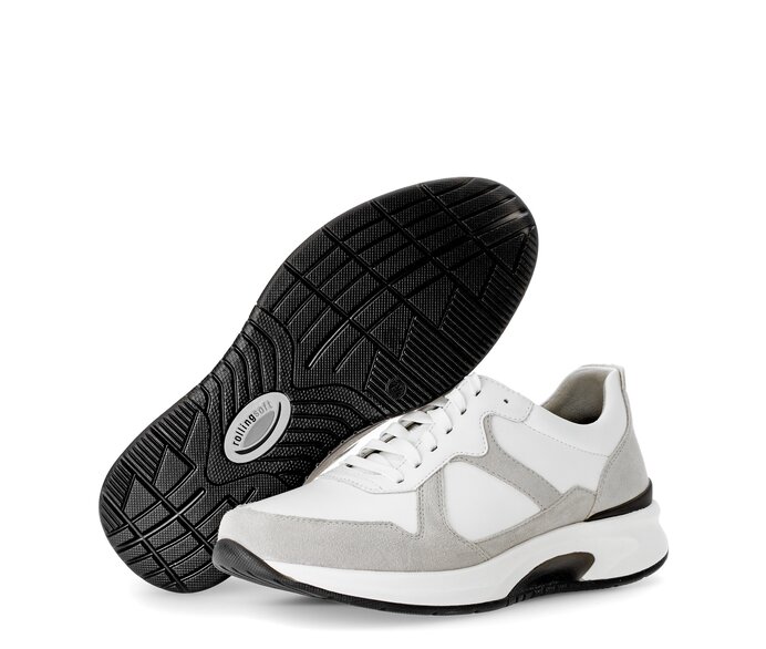 Gabor Rollingsoft Sneaker Low Weiß - Materialmix Leder