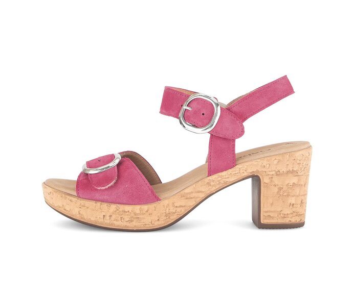 Gabor Riemchensandale Pink - Rauleder