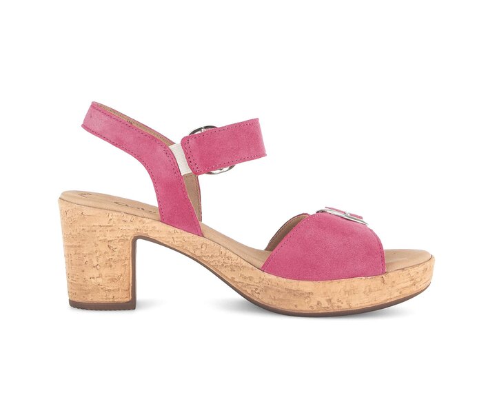 Gabor Riemchensandale Pink - Rauleder