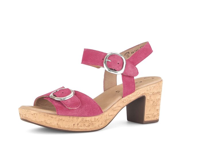 Gabor Riemchensandale Pink - Rauleder
