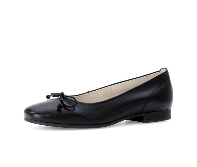Gabor Eleganter Ballerina Schwarz - Glattleder