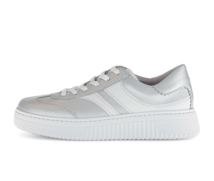 Gabor Sneaker Low Silber - Materialmix Leder