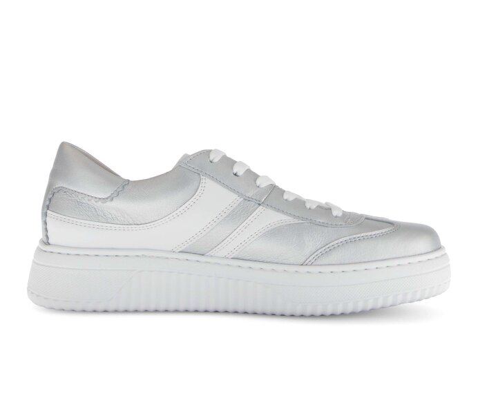 Gabor Sneaker Low Silber - Materialmix Leder