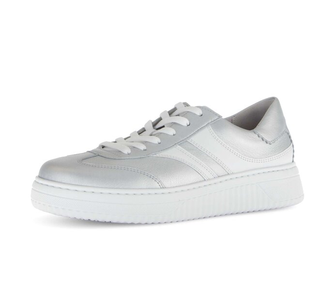 Gabor Sneaker Low Silber - Materialmix Leder