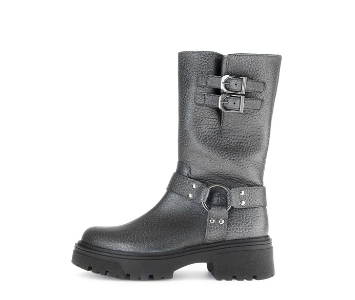 Gabor Biker Boots Silber - Effektleder