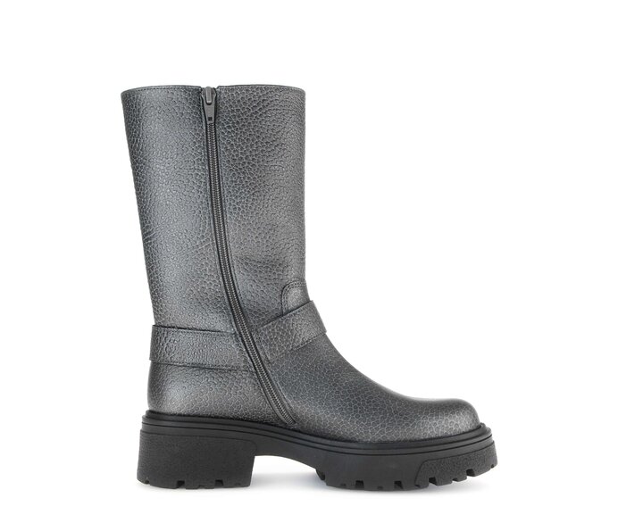 Gabor Biker Boots Silber - Effektleder