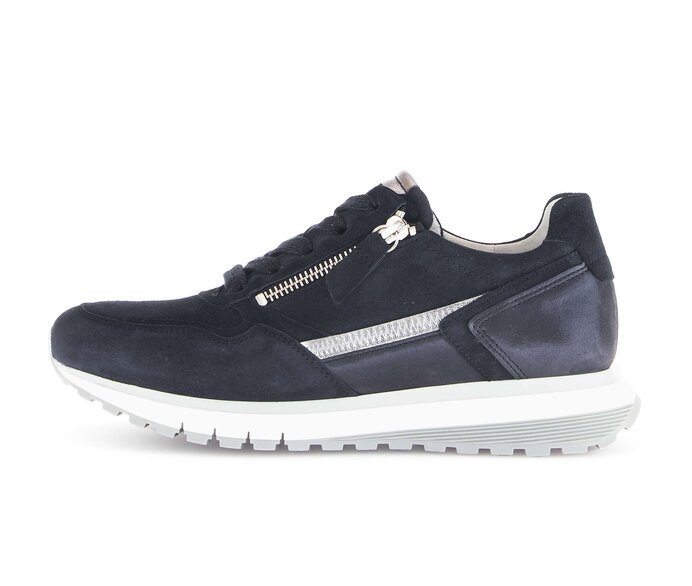 Gabor Sneaker Low Blau - Materialmix Leder
