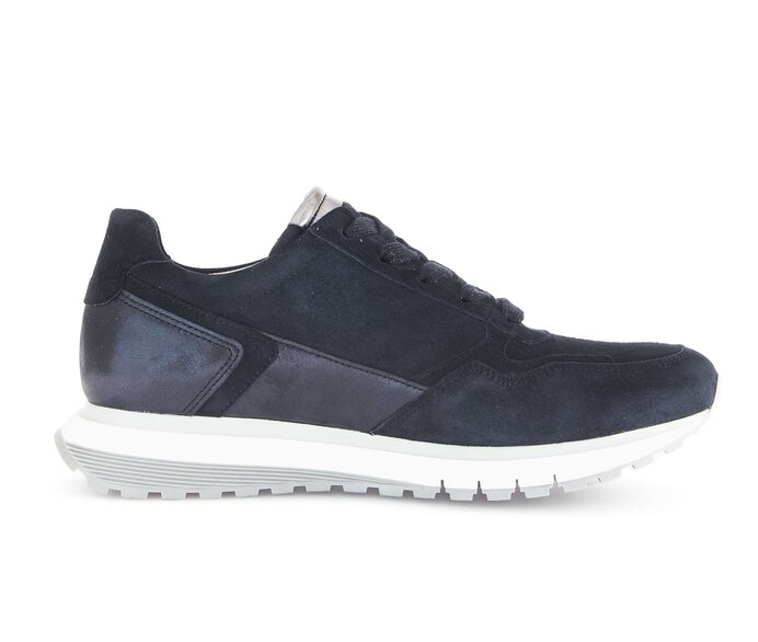 Gabor Sneaker Low Blau - Materialmix Leder