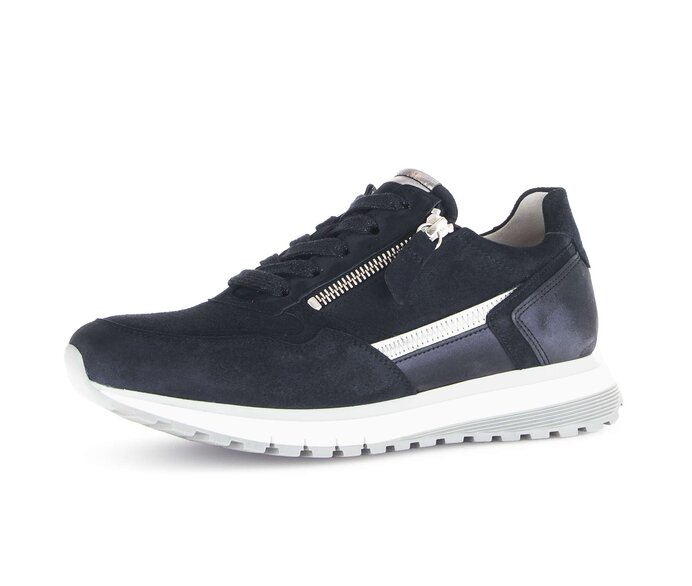 Gabor Sneaker Low Blau - Materialmix Leder