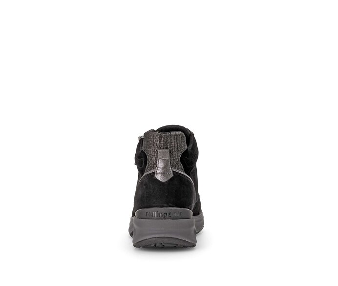 Gabor Sportliche Stiefelette Schwarz - Materialmix Leder