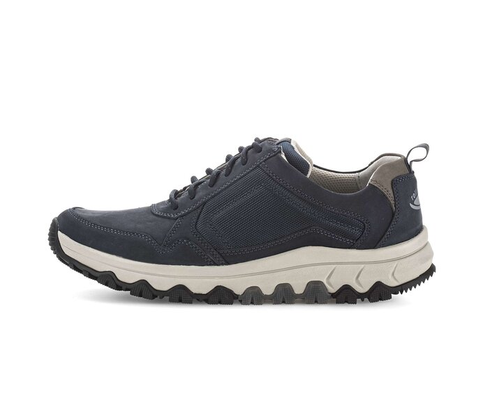 Gabor Rollingsoft Sneaker Low Blau - Materialmix Leder/Textil