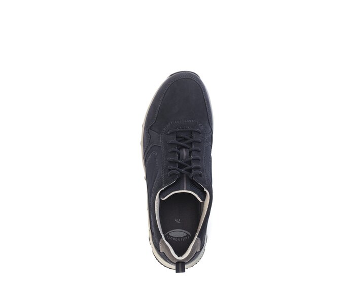 Gabor Rollingsoft Sneaker Low Blau - Materialmix Leder/Textil