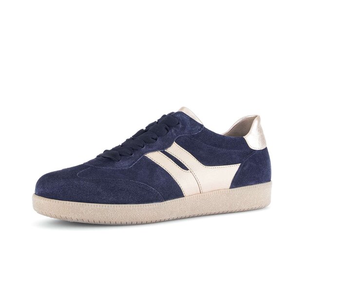 Gabor Sneaker Low Blau - Materialmix Leder