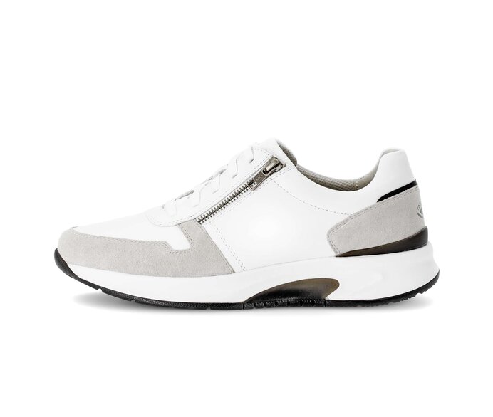 Gabor Rollingsoft Sneaker Low Weiß - Materialmix Leder