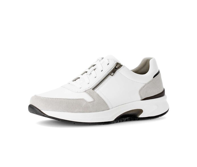 Gabor Rollingsoft Sneaker Low Weiß - Materialmix Leder