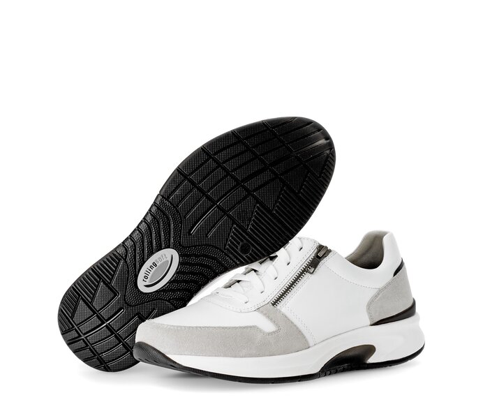 Gabor Rollingsoft Sneaker Low Weiß - Materialmix Leder