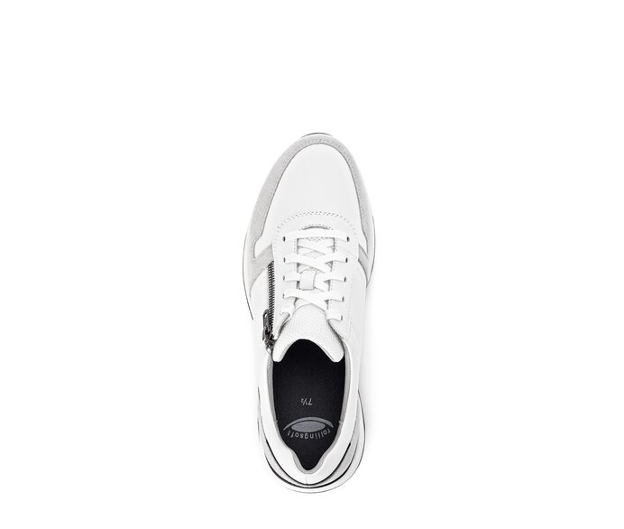 Gabor Rollingsoft Sneaker Low Weiß - Materialmix Leder