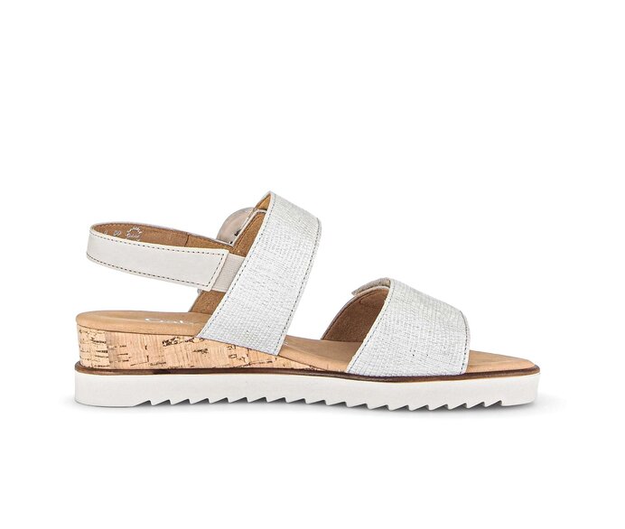 Gabor Keilsandalette Beige - Materialmix Leder