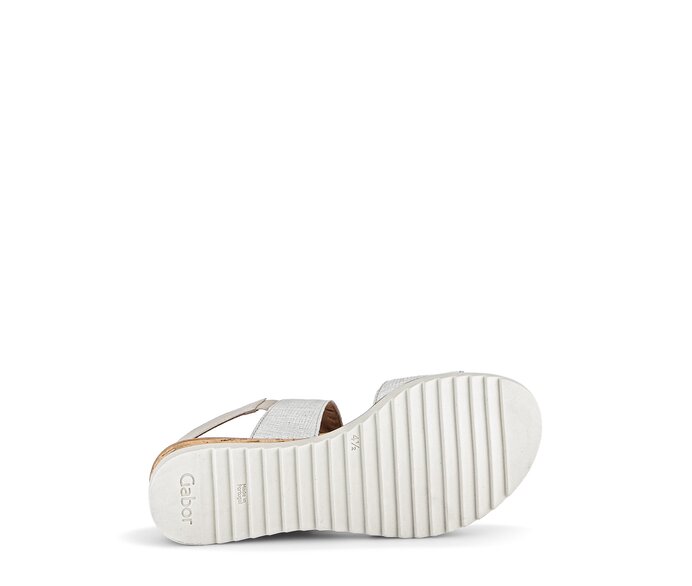 Gabor Keilsandalette Beige - Materialmix Leder