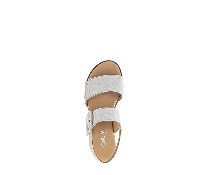 Gabor Keilsandalette Beige - Materialmix Leder
