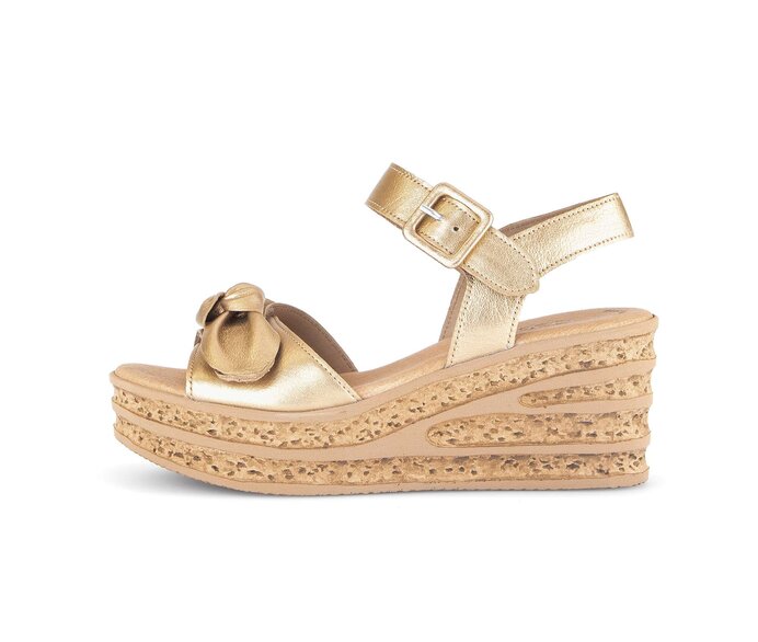 Gabor Keilsandalette Gold - Effektleder