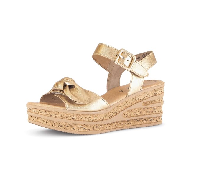 Gabor Keilsandalette Gold - Effektleder