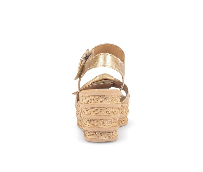 Gabor Keilsandalette Gold - Effektleder