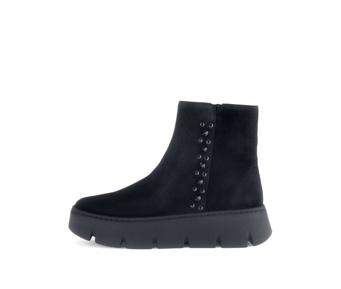 Gabor Plateau Stiefelette Schwarz - Rauleder
