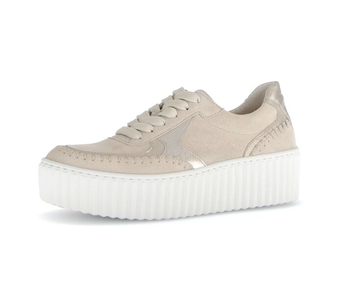 Gabor Sneaker Low Beige - Materialmix Leder