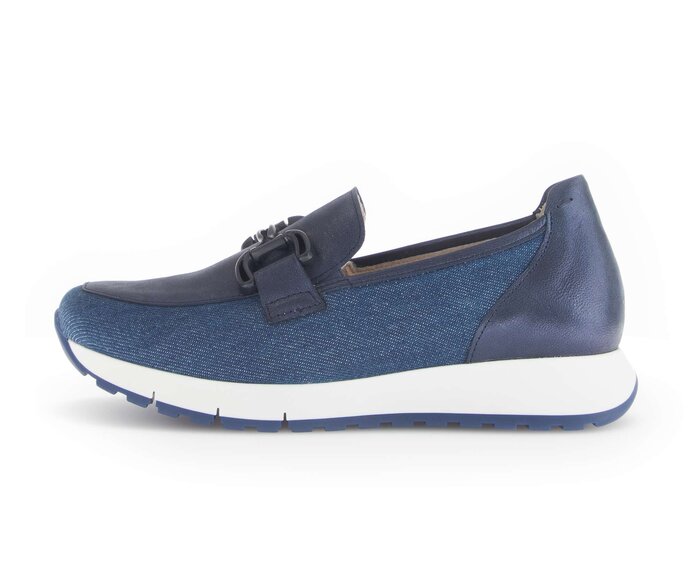Gabor Slipper Blau - Materialmix Leder/Lederimitat