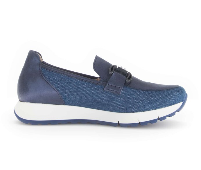 Gabor Slipper Blau - Materialmix Leder/Lederimitat