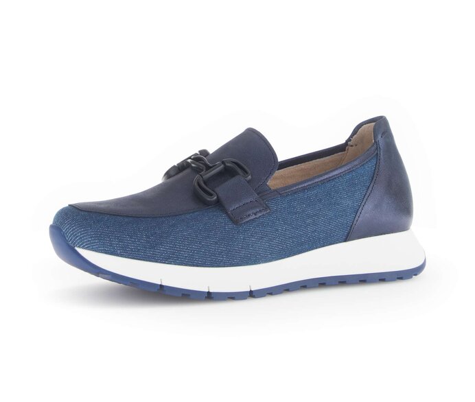 Gabor Slipper Blau - Materialmix Leder/Lederimitat