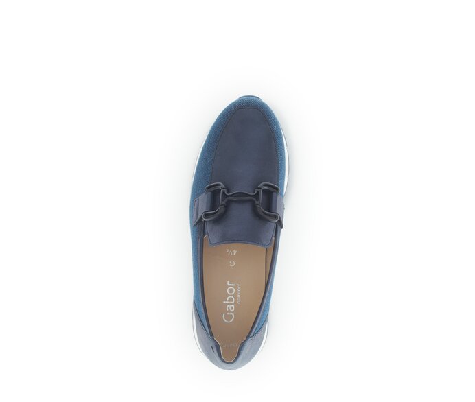 Gabor Slipper Blau - Materialmix Leder/Lederimitat