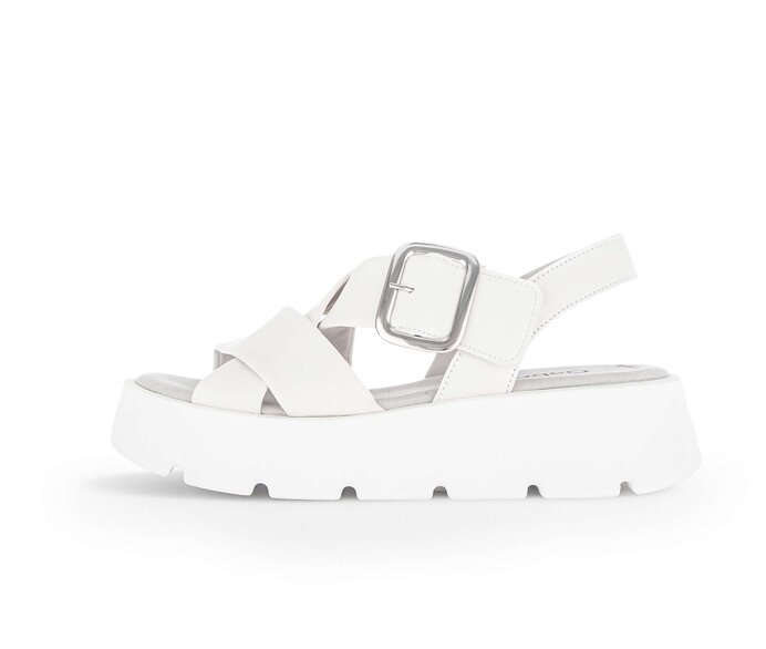 Gabor Plateau Sandale Creme - Glattleder