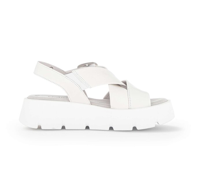Gabor Plateau Sandale Creme - Glattleder