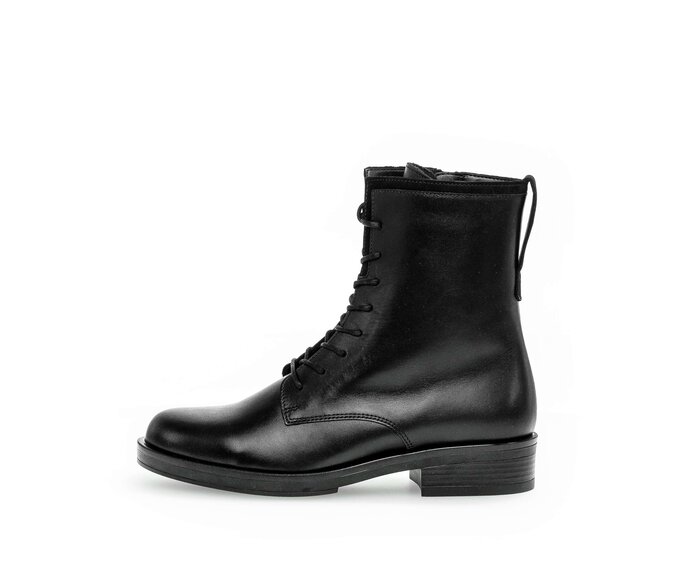 Gabor Schnürstiefelette Schwarz - Materialmix Leder