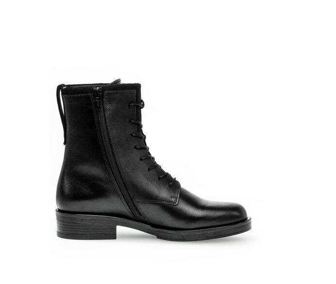 Gabor Schnürstiefelette Schwarz - Materialmix Leder