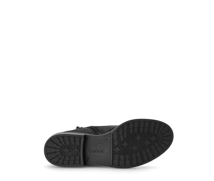 Gabor Schnürstiefelette Schwarz - Materialmix Leder