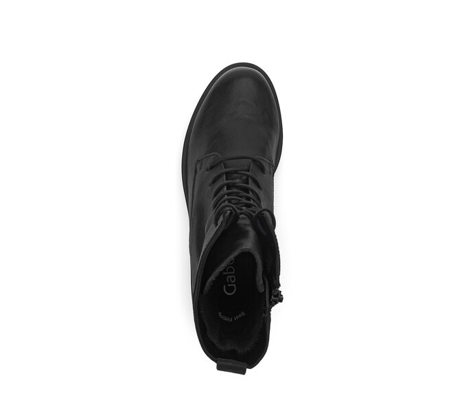 Gabor Schnürstiefelette Schwarz - Materialmix Leder