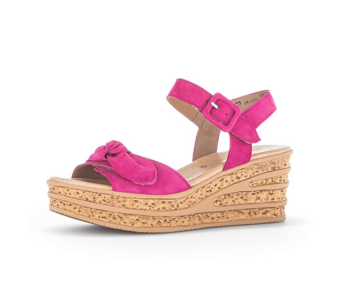 Gabor Keilsandalette Pink - Rauleder