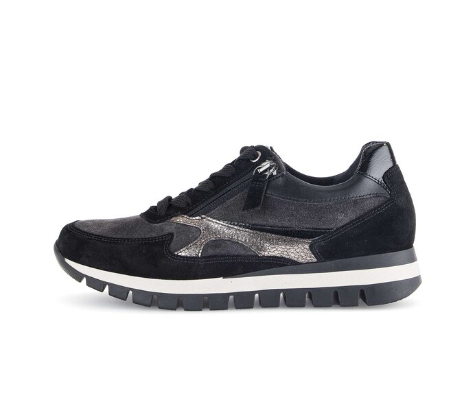 Gabor Sneaker Low Schwarz - Materialmix Leder