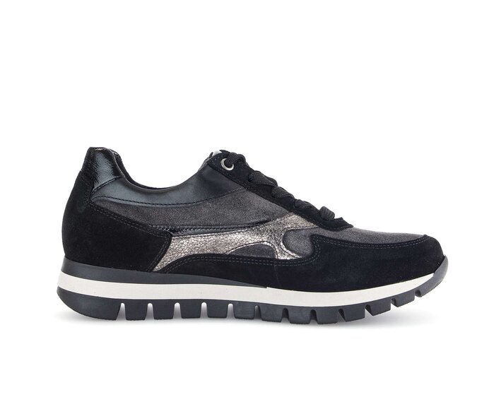 Gabor Sneaker Low Schwarz - Materialmix Leder