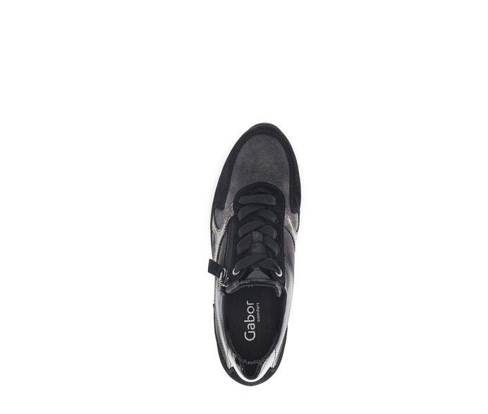 Gabor Sneaker Low Schwarz - Materialmix Leder