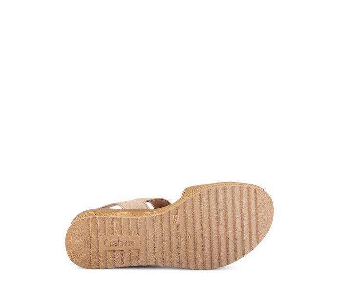 Gabor Plateau Sandale Beige - Materialmix Leder