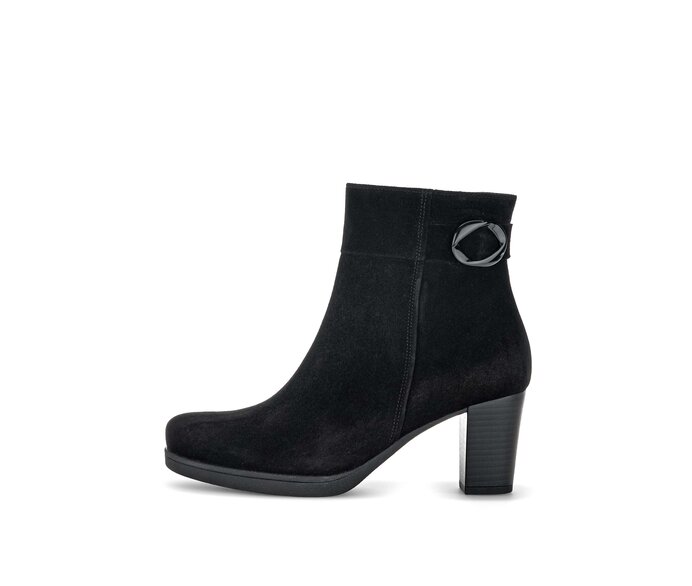 Gabor Plateau Stiefelette Schwarz - Rauleder