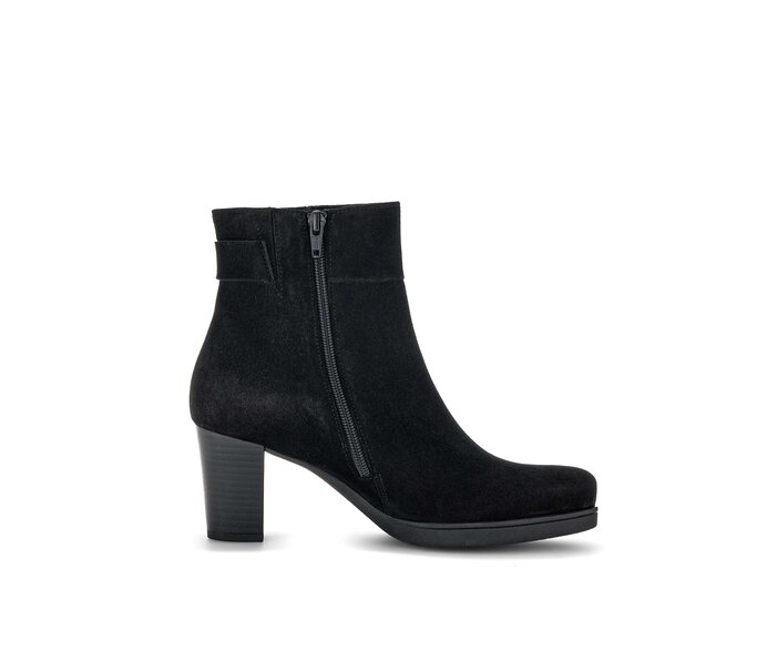 Gabor Plateau Stiefelette Schwarz - Rauleder
