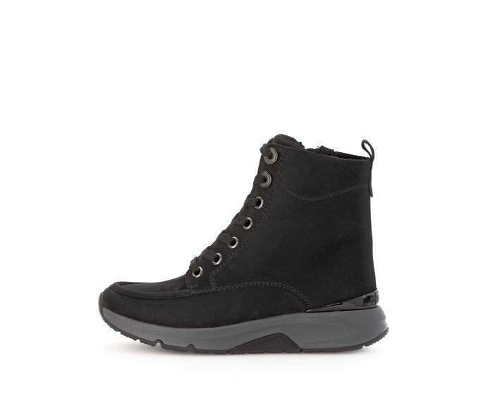 Gabor Sportliche Stiefelette Schwarz - Rauleder