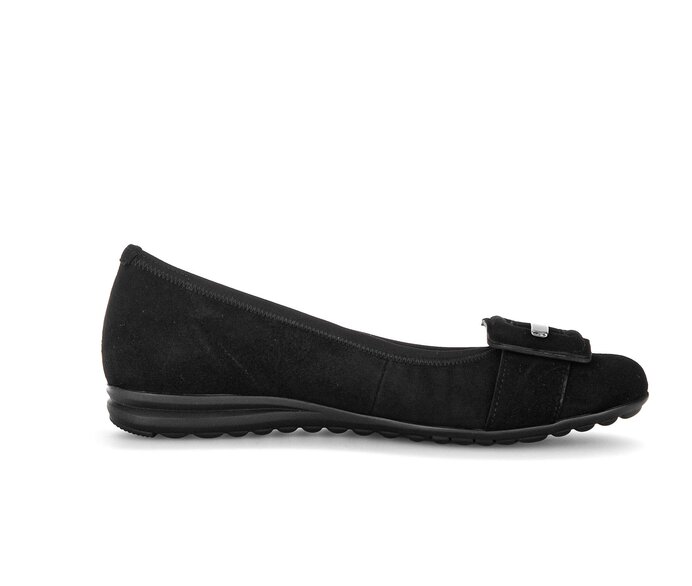 Gabor Sportliche Ballerina Schwarz - Rauleder