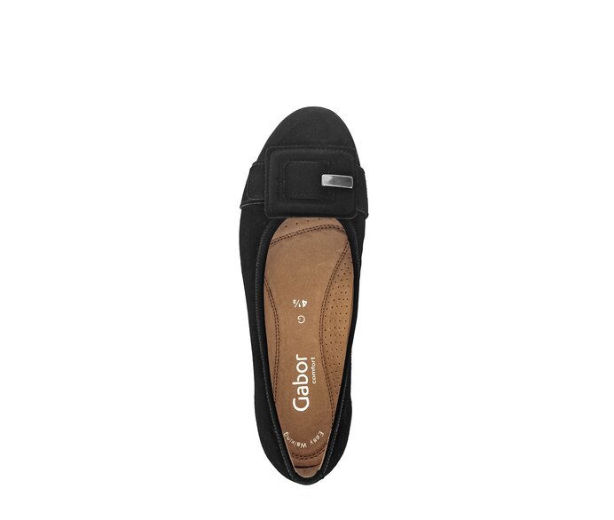 Gabor Sportliche Ballerina Schwarz - Rauleder