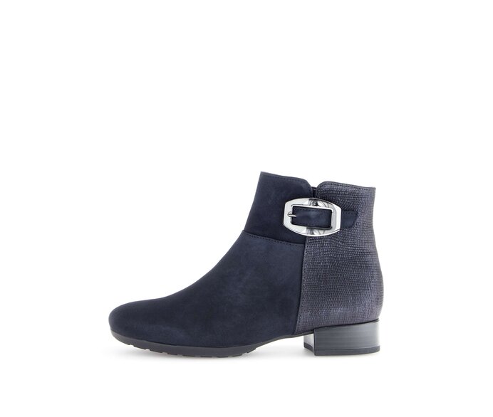 Gabor Elegante Stiefelette Blau - Materialmix Leder
